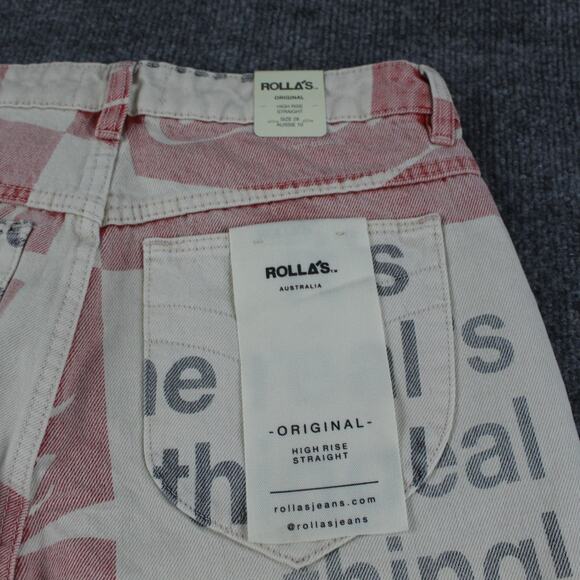 Rollas Jeans Womens 28 Original Straight Coca Cola High Rise Retro Streetwear - Picture 7 of 16